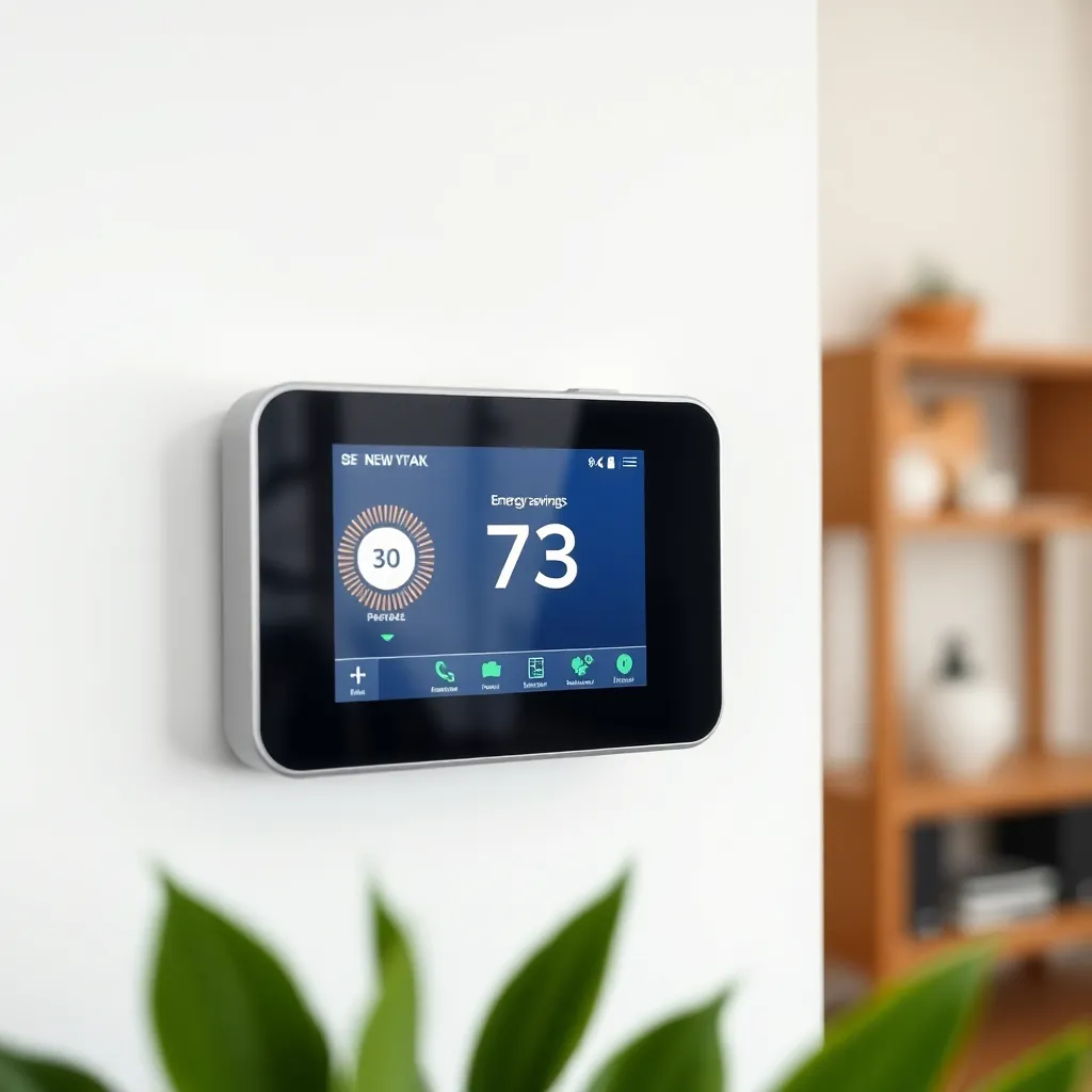 Moderne slimme thermostaat geïnstalleerd aan muurwand in Nederlandse woning